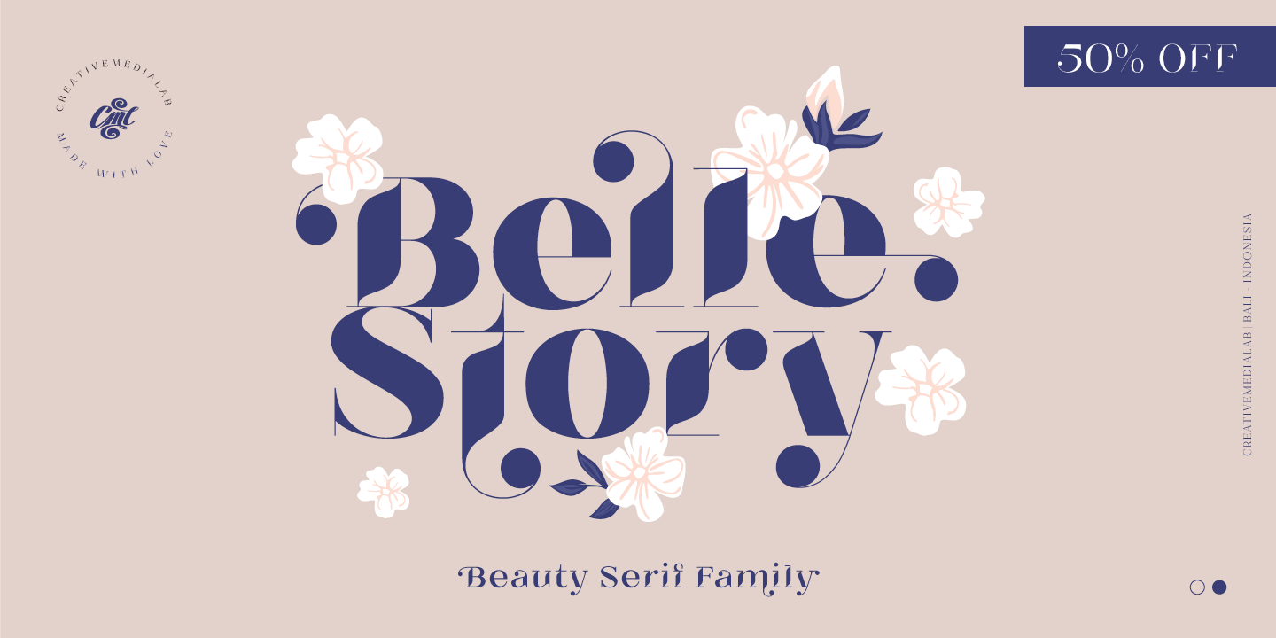 Beispiel einer Belle Story-Schriftart